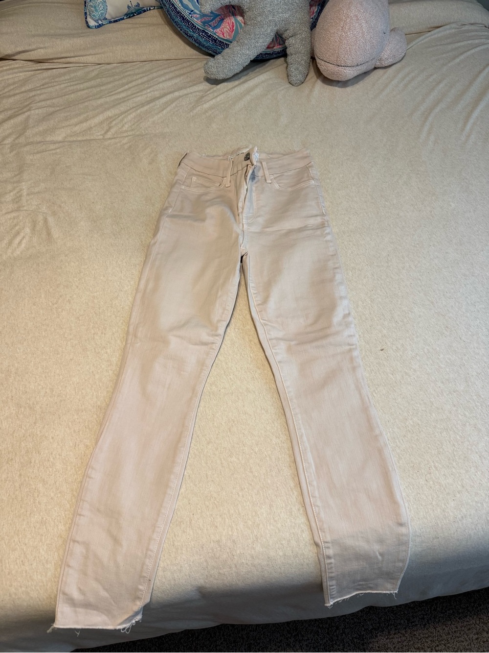 Frank & Eileen High-Rise Straight Jeans in Light Beige